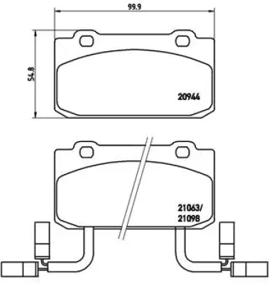P 23 030 BREMBO Комплект тормозных колодок, дисковый тормоз