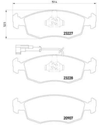 P 23 076 BREMBO Комплект тормозных колодок, дисковый тормоз