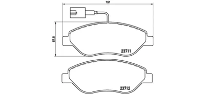 P 23 086 BREMBO Комплект тормозных колодок, дисковый тормоз