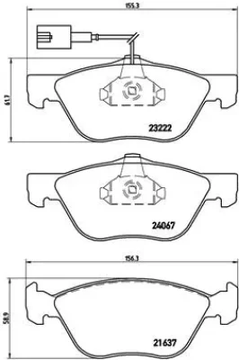 P 23 112 BREMBO Комплект тормозных колодок, дисковый тормоз