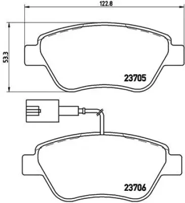 Комплект тормозных колодок, дисковый тормоз BREMBO P 23 141X
