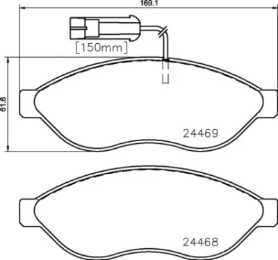 P 23 144 BREMBO Комплект тормозных колодок, дисковый тормоз