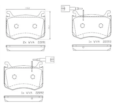 Комплект тормозных колодок, дисковый тормоз BREMBO P 23 183