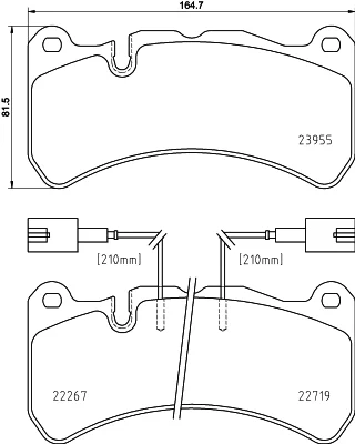 Комплект тормозных колодок, дисковый тормоз BREMBO P 23 186