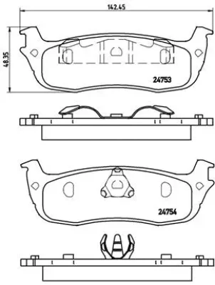 Комплект тормозных колодок, дисковый тормоз BREMBO P 24 083