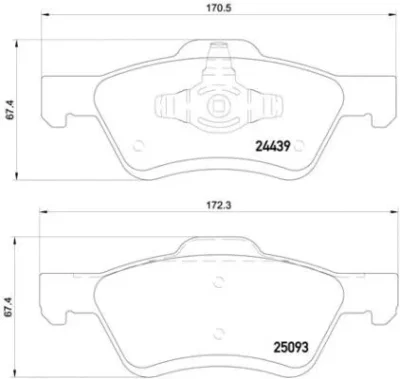 P 24 159 BREMBO Комплект тормозных колодок, дисковый тормоз