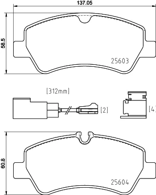 P 24 187 BREMBO Комплект тормозных колодок, дисковый тормоз