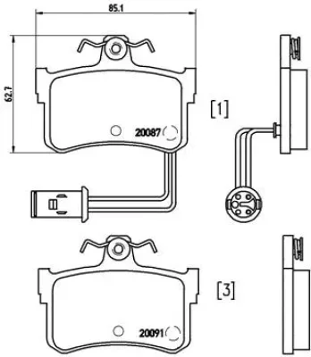 P 28 015 BREMBO Комплект тормозных колодок, дисковый тормоз