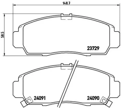 Комплект тормозных колодок, дисковый тормоз BREMBO P 28 034