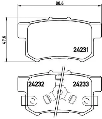 P 28 051 BREMBO Комплект тормозных колодок, дисковый тормоз