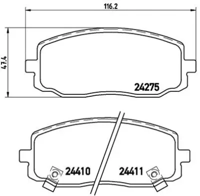 P 30 032 BREMBO Комплект тормозных колодок, дисковый тормоз