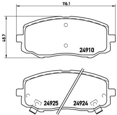 P 30 045 BREMBO Комплект тормозных колодок, дисковый тормоз