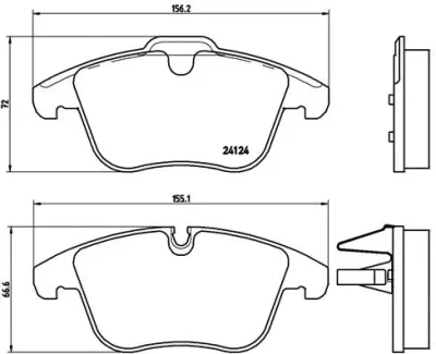 P 36 022 BREMBO Комплект тормозных колодок, дисковый тормоз