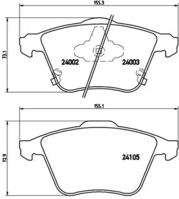 P 49 038 BREMBO Комплект тормозных колодок, дисковый тормоз