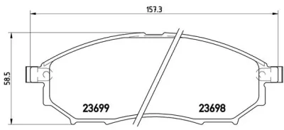 P 56 058 BREMBO Комплект тормозных колодок, дисковый тормоз