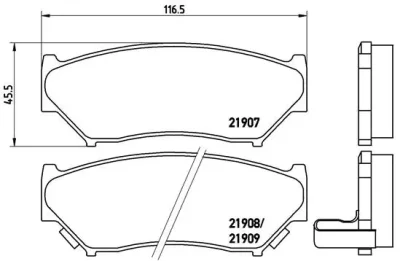 P 79 008 BREMBO Комплект тормозных колодок, дисковый тормоз