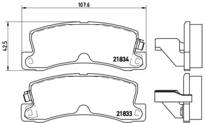 P 83 015 BREMBO Комплект тормозных колодок, дисковый тормоз