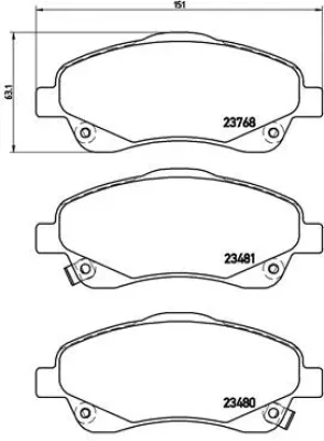 P 83 046 BREMBO Комплект тормозных колодок, дисковый тормоз