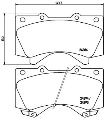 P 83 107 BREMBO Комплект тормозных колодок, дисковый тормоз