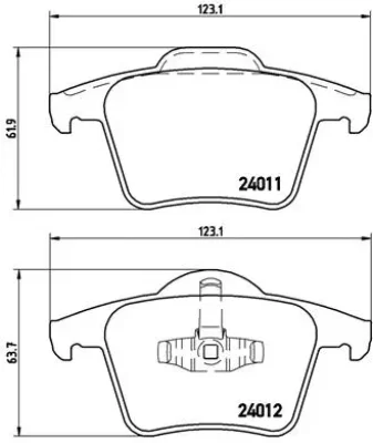 P 86 019 BREMBO Комплект тормозных колодок, дисковый тормоз