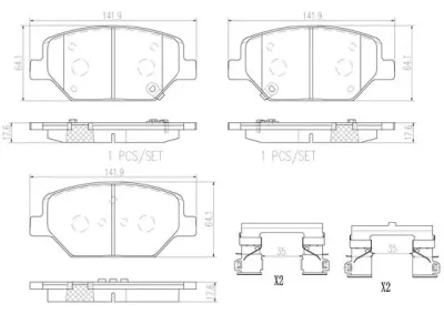 P07007N BREMBO Комплект тормозных колодок, дисковый тормоз