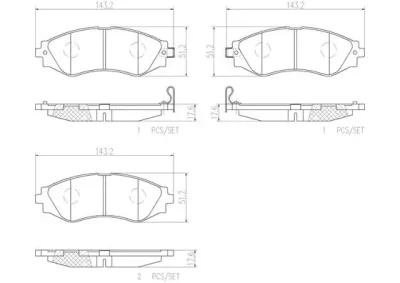 P10006N BREMBO Комплект тормозных колодок, дисковый тормоз