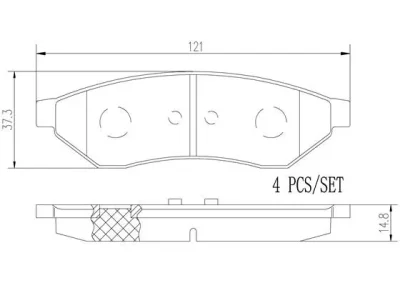 P10008N BREMBO Комплект тормозных колодок, дисковый тормоз