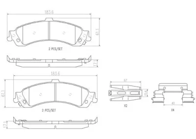 P10040N BREMBO Комплект тормозных колодок, дисковый тормоз