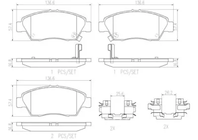 P28023N BREMBO Комплект тормозных колодок, дисковый тормоз