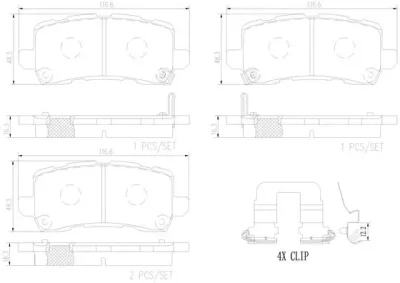 P28091N BREMBO Комплект тормозных колодок, дисковый тормоз