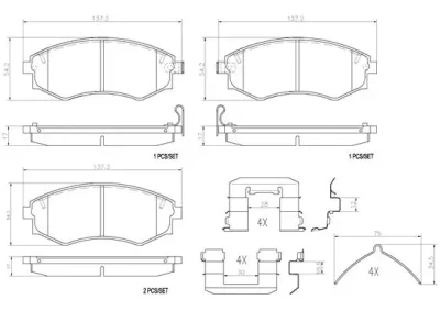 P30022N BREMBO Комплект тормозных колодок, дисковый тормоз