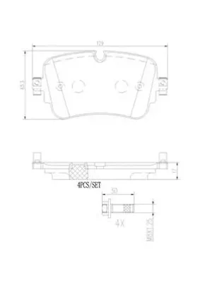 P85161N BREMBO Комплект тормозных колодок, дисковый тормоз