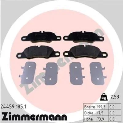 Комплект тормозных колодок, дисковый тормоз ZIMMERMANN 24459.185.1