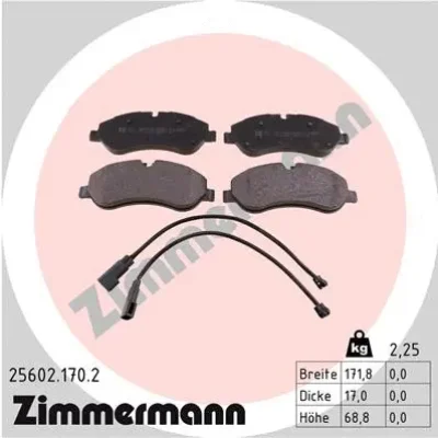 25602.170.2 ZIMMERMANN Комплект тормозных колодок, дисковый тормоз