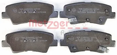 1170134 METZGER Комплект тормозных колодок, дисковый тормоз
