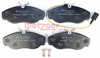1170494 METZGER Комплект тормозных колодок, дисковый тормоз