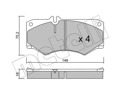 Комплект тормозных колодок, дисковый тормоз METELLI 22-0014-0