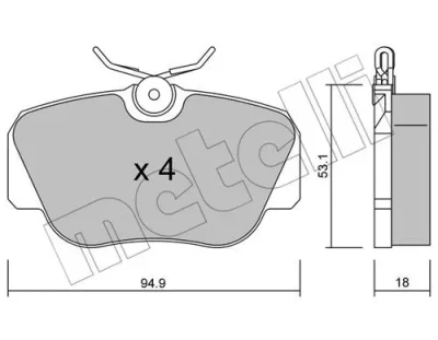 22-0041-0 METELLI Комплект тормозных колодок, дисковый тормоз