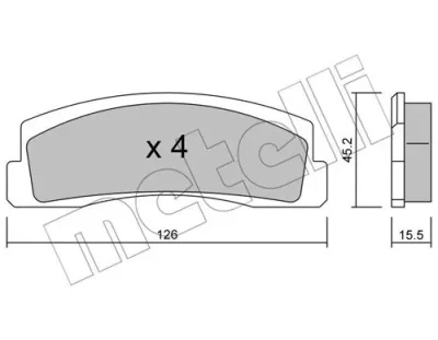 22-0046-0 METELLI Комплект тормозных колодок, дисковый тормоз