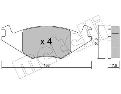 22-0047-0 METELLI Комплект тормозных колодок, дисковый тормоз