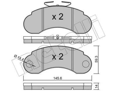 22-0055-0 METELLI Комплект тормозных колодок, дисковый тормоз