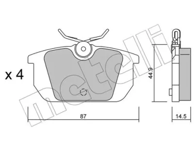 Комплект тормозных колодок, дисковый тормоз METELLI 22-0064-0
