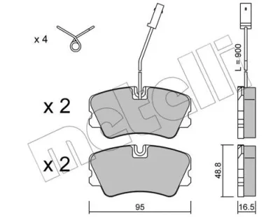 22-0065-1 METELLI Комплект тормозных колодок, дисковый тормоз