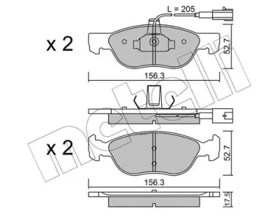 22-0082-1 METELLI Комплект тормозных колодок, дисковый тормоз