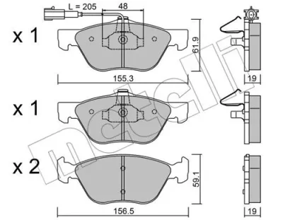 22-0083-2 METELLI Комплект тормозных колодок, дисковый тормоз