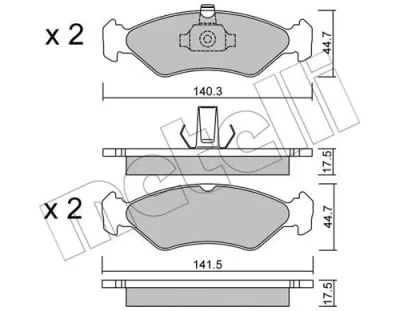 22-0088-0 METELLI Комплект тормозных колодок, дисковый тормоз