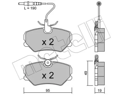 22-0099-0 METELLI Комплект тормозных колодок, дисковый тормоз