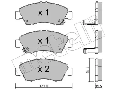 22-0138-0 METELLI Комплект тормозных колодок, дисковый тормоз