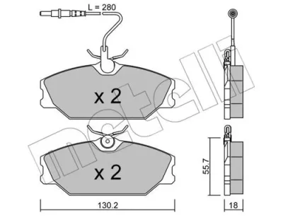 22-0142-0 METELLI Комплект тормозных колодок, дисковый тормоз