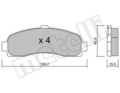 22-0145-0 METELLI Комплект тормозных колодок, дисковый тормоз